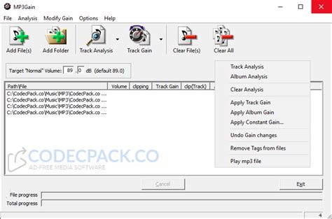 Download WxMP3gain 4.2 Full